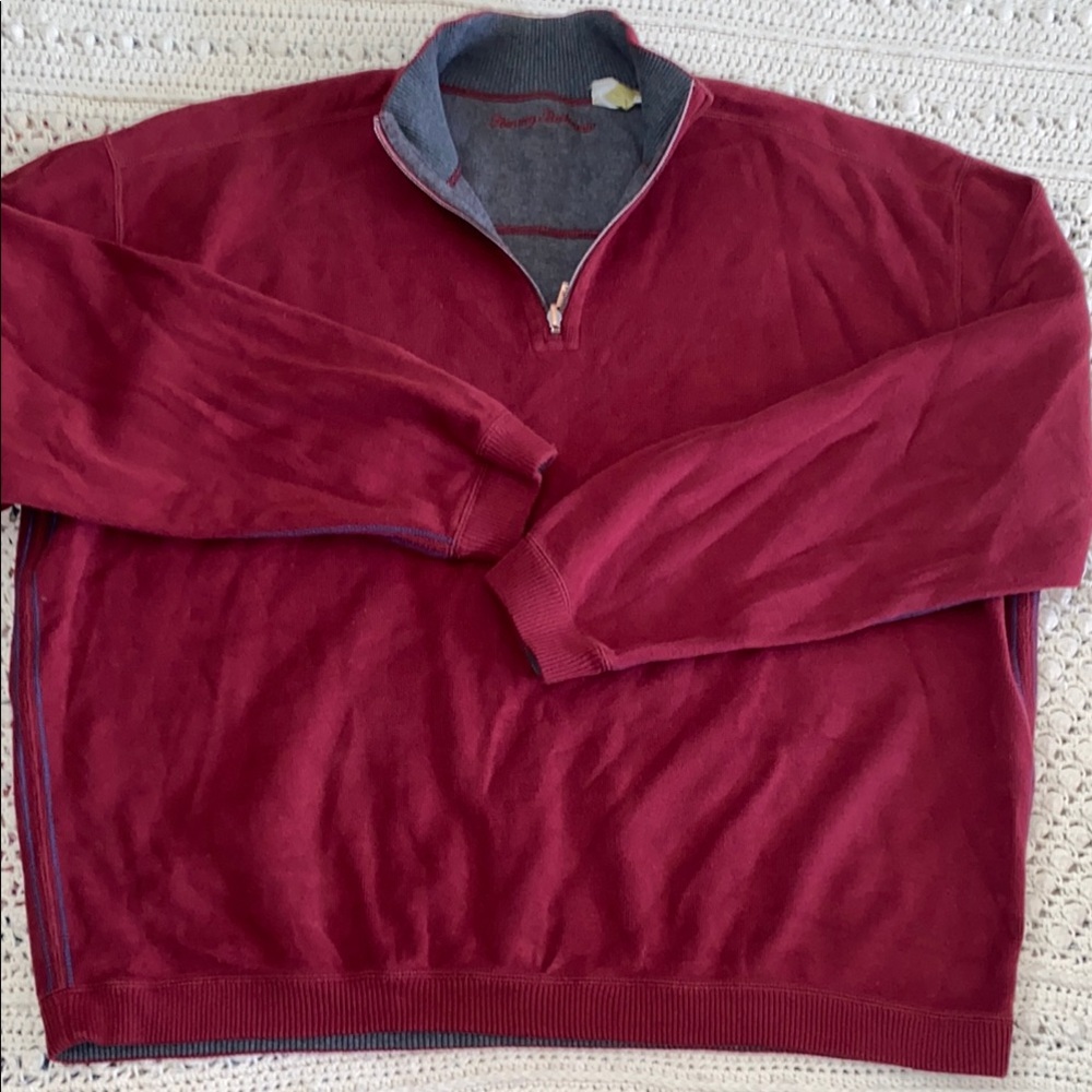 Tommy Bahama half zip pullover Red/grey Sz XXL